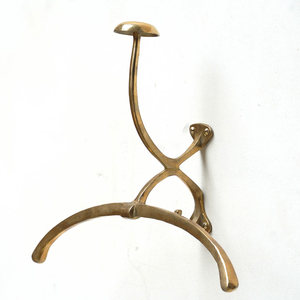 Golden Metal Wall-Mounted Coat Hanger Standard Size Towel <b>Hooks</b> for Home Living Room & <b>Bathroom</b> Usage Accessories Supplies - Product Image 5