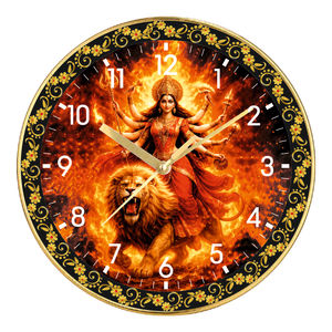 Reloj de Pared Sherawali Mata de Plástico Personalizado Premium con Impresión Digital para el Día de la Madre, Navidad, Decoración de Templos y Salas de Pooja - Product Image 1