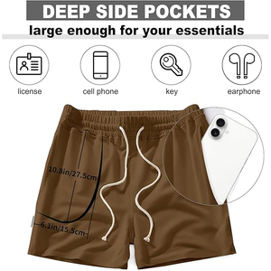 Pantalones Cortos de Lona 100% Algodón Grueso con Forro Polar, Cálidos para Invierno, con Cordón y Bolsillos, Cómodos y Suaves para Descansar - Product Image 5