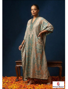 Vestido Kaftán Estampado para Mujer, Corte Holgado, Tela Suave, Ropa de Verano, para Vacaciones en la Isla, Venta al Por Mayor - Product Image 1