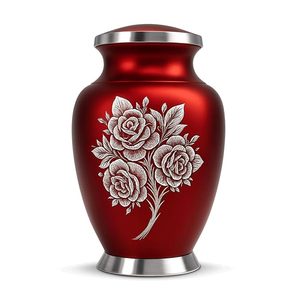 Urne funéraire en forme de rose rouge pour cendres, pour femmes et hommes, urnes artisanales en forme de rose pour cendres humaines, urnes funéraires pour adultes, femmes et hommes - Product Image 1