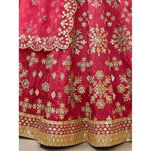 Carismático Rosa Zari Trabajo Arte Seda Compromiso Desgaste Lehenga Choli - Product Image 3