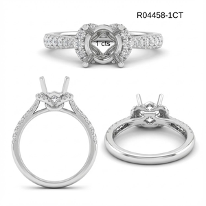 Factory Fast Delivery High Quality 18k Solid White Gold Real Diamond Classic Solitaire Semi Mount Wedding Party Engagement Ring - Product Image 6