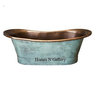 Salle de bain de luxe baignoires en fonte antiques baignoire en fonte en acier inoxydable avec jupe en cuivre - Product Image 1
