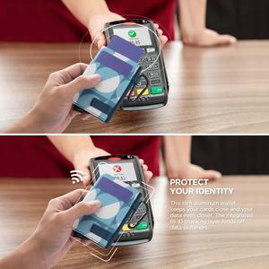 Porte-cartes RFID en aluminium TILONSTAR TVC213 à chargement par le haut, extensible et élastique, avec poche pop-up - Product Image 3