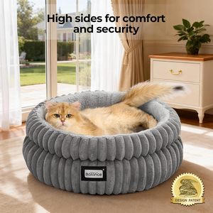 Cat Bed Kitten Bed, Washable Round Cat Bed for Indoor Cat, Super Soft Plush Faux Fur for Puppy and Kitten with Anti-Slip bottom - Product Image 2
