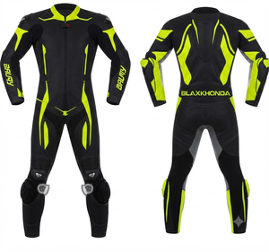 Traje de Carreras Personalizado para Hombre en Cuero Vacuno/Canguro, Mono de Una Pieza con Armadura de Nivel 2 CE, Hecho a Medida, Protección OEM - Product Image 1