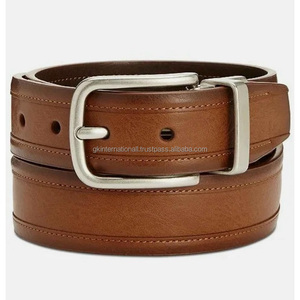Harnais en cuir pour hommes ceinture décontractée marron coutures élégantes ceinture décontractée en cuir de mode pour hommes à la main avec boucle automatique - Product Image 4