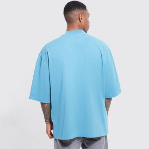 Men's Regular Fit Front Quick Dry Breathable T-Shirt Heavyweight 240-300 GSM Cotton Cheap Price Blank <b>Box</b> Cut Design <b>Drop</b> - Product Image 3