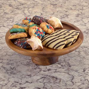 Support de présentation rond en bois pour desserts - Non toxique, écologique, fait main, passe au lave-vaisselle - Product Image 2