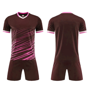 Ensemble d'uniformes de football RAMen, violet foncé, col en V, manches courtes, rayé, qualité supérieure, coupe athlétique, toutes saisons - Product Image 5