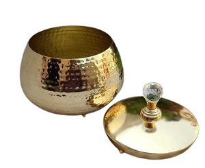 Handcrafted Brass Container Affordable Price Handmade Storage <b>Jar</b> for Kitchen Spices Dry Fruits Sugar Tea and Home Use - Product Image 1