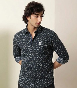 เสื้อเชิ้ตผู้ชายลายทาง กระดุมสองแถว แขนยาว ปกคอพับ ผ้าลินิน/คอตตอน ระบายอากาศได้ดี เหมาะสำหรับใส่ในฤดูร้อน - Product Image 2