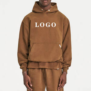 Sweat à capuche vintage vierge de haute qualité, personnalisable avec logo, coupe oversize pour homme, en coton épais, effet vieilli et délavé à l'acide - Product Image 4