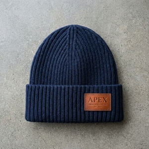 Men's Navy <b>Blue</b> Ribbed <b>Beanie</b> Hat Knit Cuffed Winter Cap Streetwear Unisex Custom Logo Wholesale Fashion - Product Image 2