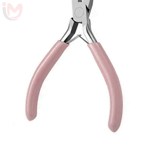 IMANS ENTERPRISES Hair Extension Pliers Stainless Steel Pink Handle Professional Salon Tool for Tape Installation <b>Long</b> <b>Nose</b> - Product Image 3