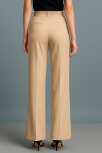Pantalon large taille haute élégant et décontracté de couleur unie pour femme – Nouvelle collection en gros - Product Image 2