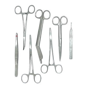 Kit de chirurgie mineure de base de haute qualité en gros, 8 pièces, avec plateau réniforme, instruments chirurgicaux en acier inoxydable certifiés CE - Product Image 2