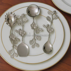 Premium Designer Flatware Set – Stainless Steel Floral Handle <b>Spoons</b> & Serving Utensils Silverware - Product Image 4