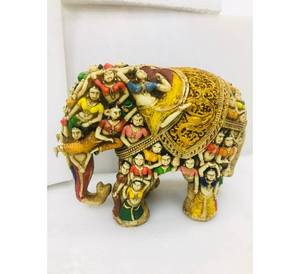 Estatua de elefante con diseño de elefante para centro de mesa de boda india, hermosa decoración de boda de latón, fabricada en latón. - Product Image 3