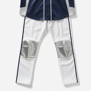Maillot de baseball personnalisé brodé de haute qualité, vierge, avec patch sublimé, à boutons, pour équipe, uniformes lourds - Product Image 3