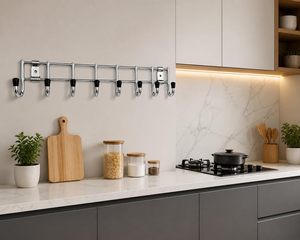 8 <b>Hook</b> Metal Clothes Rack Organizer Rust Resistant Heavy Duty Hanging Storage for Bathroom Space-Saving - Product Image 2