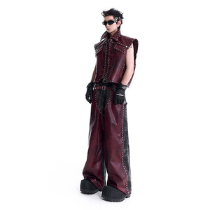 Customizable Black Leather Pants Real Leather Custom Logo Design Daily Use Stacked or Straight Pattern - Product Image 6