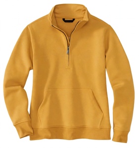 Custom Mustard Gold Quarter <b>Zip</b> Sweatshirt Oversized Stand Collar Kangaroo Pocket Warm Fleece Streetwear Casual Unisex Blank Top - Product Image 1
