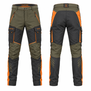 Pantalon de chasse MEGAMAPLE pour homme, automne, vert olive, noir, orange, imprimé, poche cargo, vêtements d'extérieur, imperméable, respirant, softshell - Product Image 1