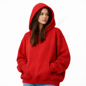 Sweat à capuche oversize pour femme, 100% coton molletonné 450 g/m², coupe ample, épaules tombantes, personnalisable avec logo OEM, directement de l'usine - Product Image 2