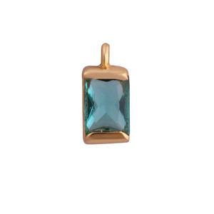 Colgantes de Topacio Azul y Cuarzo Chapados en Oro, Componentes para Fabricación de Joyería de Boutique, Suministro al por Mayor - Product Image 1
