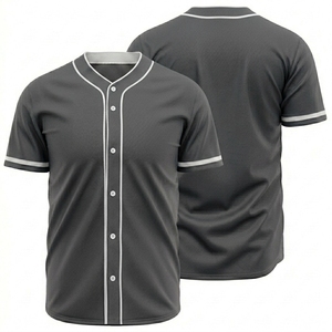 Maillots de baseball respirants grande taille avec nom et numéro d'équipe, impression 3D par sublimation, col en V court, pour hommes et femmes, été - Product Image 5