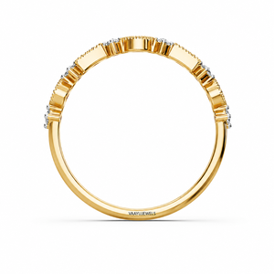 Anillo de Compromiso y Matrimonio Vintage con Diamante Cultivado en Laboratorio de Corte Brillante Milgrain para Mujer, Oro de 10K, 14K, 18K, Plata 925, 935 - Product Image 4