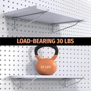 HUHOLE Lot de 3 étagères à panneaux perforés en aluminium blanc à trois niveaux, taille L, pour cuisine, en métal durable - Product Image 4