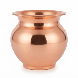 Pot en cuivre Kalash, récipient traditionnel indien pour la Pooja, décoration de temple à domicile, cérémonie de mariage, rituel spirituel, cadeau - Product Image 1