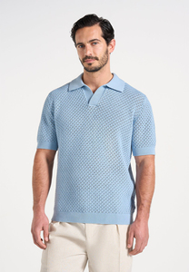 Camisa Deportiva Hawk Eye para Hombre, Azul Claro, Tejida, Manga Corta, Casual, Color Sólido, Transpirable, Tela de Algodón, Corte Regular, Personalizada - Product Image 5