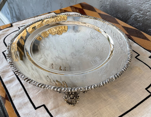 Assiette de service ronde en métal argenté de 13 pouces, assiettes et plats en métal pour la présentation des aliments, impression de logo personnalisée, assiette décorative pour la table - Product Image 4