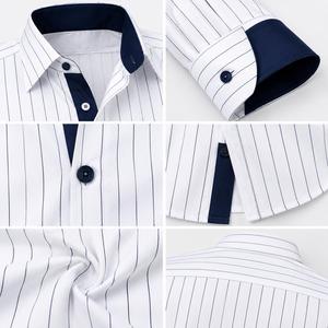 Chemise habillée pour homme, coupe classique, manches longues, couleur unie, tenue de travail décontractée avec poche, chemise formelle pour homme en tissu popeline - Product Image 5