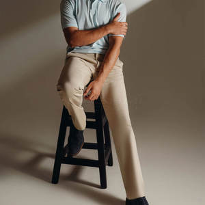 Ropa de moda para el estilo de vida urbano, pantalones chinos para hombre, corte clásico ajustado, algodón suave, duradero, cómodo para el uso diario - Product Image 4