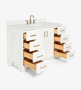 Gabinete de Baño OEM Quartus de 49 Pulgadas con Lavabo Individual, Solo Gabinete, 5 Opciones de Acabado, Directo de Fábrica en Vietnam - Product Image 4
