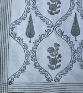 Juego de Ropa de Cama de Algodón Percal 200 Hilos, Estampado Floral a Mano de Jaipur, Ecológico, Multicolor, para Uso en el Hogar y Bodas - Product Image 6