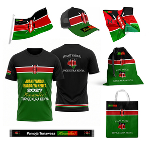 Custom Printed Kenya Election Campaign <b>T</b>-<b>Shirt</b> Cap Bag One Set Rally Tee Political Event Wear Fast Shipping Low MOQ - Product Image 1