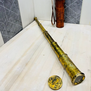 Telescopio de Latón Macizo East India Company 1818 para Bodas Religiosas de 32 Pulgadas con Estuche de Cuero - Product Image 1