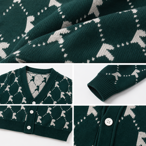 Cardigan en tricot jacquard à manches longues 100% coton personnalisé pour bébé et enfant, pour garçon et fille - Product Image 6