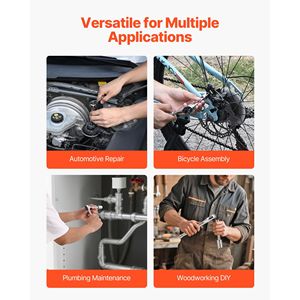 Set di Chiavi a Bussola da 39 Pezzi con Attacco da 3/8 e 1/4 di Pollice, Misure SAE e Metriche, Kit di Utensili Meccanici con Chiave a Cricchetto per Uso Professionale - Product Image 4