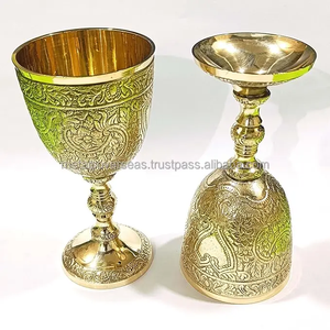 Gobelet en laiton fait main avec motif gravé complexe, verre à boire en métal de style vintage, vaisselle artisanale de qualité supérieure - Product Image 6