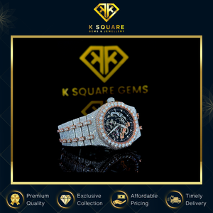 Montre de luxe automatique analogique résistante à l'eau en acier inoxydable avec bracelet en acier inoxydable et saphir, ornée de diamants Moissanite à quartz - Product Image 2