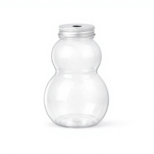 Bouteille en plastique PET transparente personnalisée de 500 ml en forme de gourde avec bouchon à vis, impression sérigraphique directe du Vietnam - Product Image 1