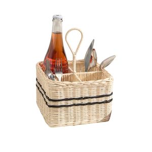 Organizador de Cubiertos Portátil de Mimbre Tejido, Multi-sección, para Cocina, Decorativo, para Mesa, Venta al por Mayor - Product Image 1