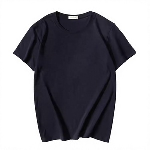 <b>Men's</b> <b>Navy</b> <b>Blue</b> Short Sleeve O-Neck 100% Cotton Oxford <b>T</b>-<b>Shirt</b> Oversized Fit Solid Color Sporty Style Long - Product Image 4